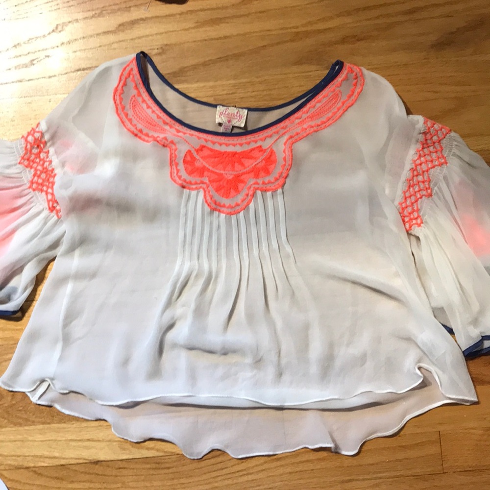 Sheer embroidered top